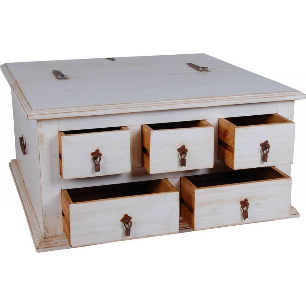 Truhentisch Mexico Möbel Landhaus Pinie Weiß