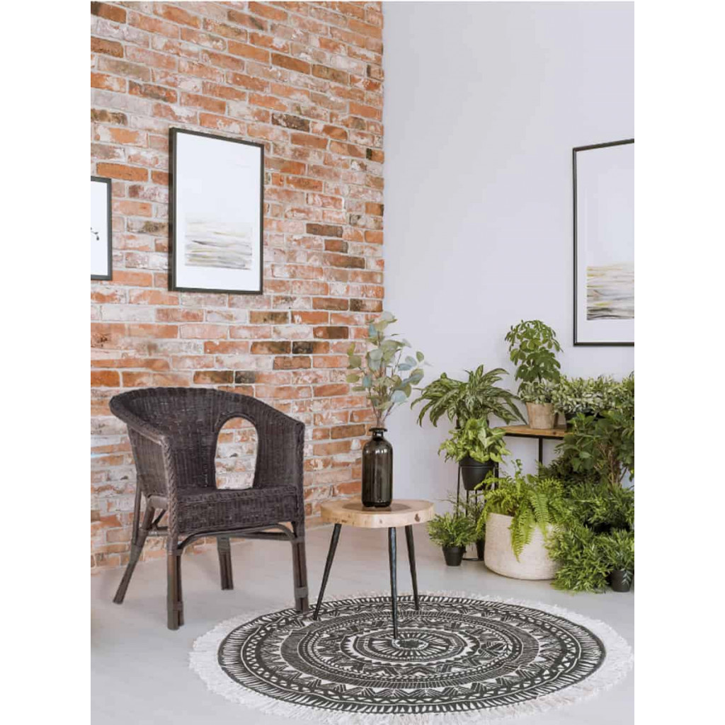 Armlehnstuhl Rattan Landhaus Braun