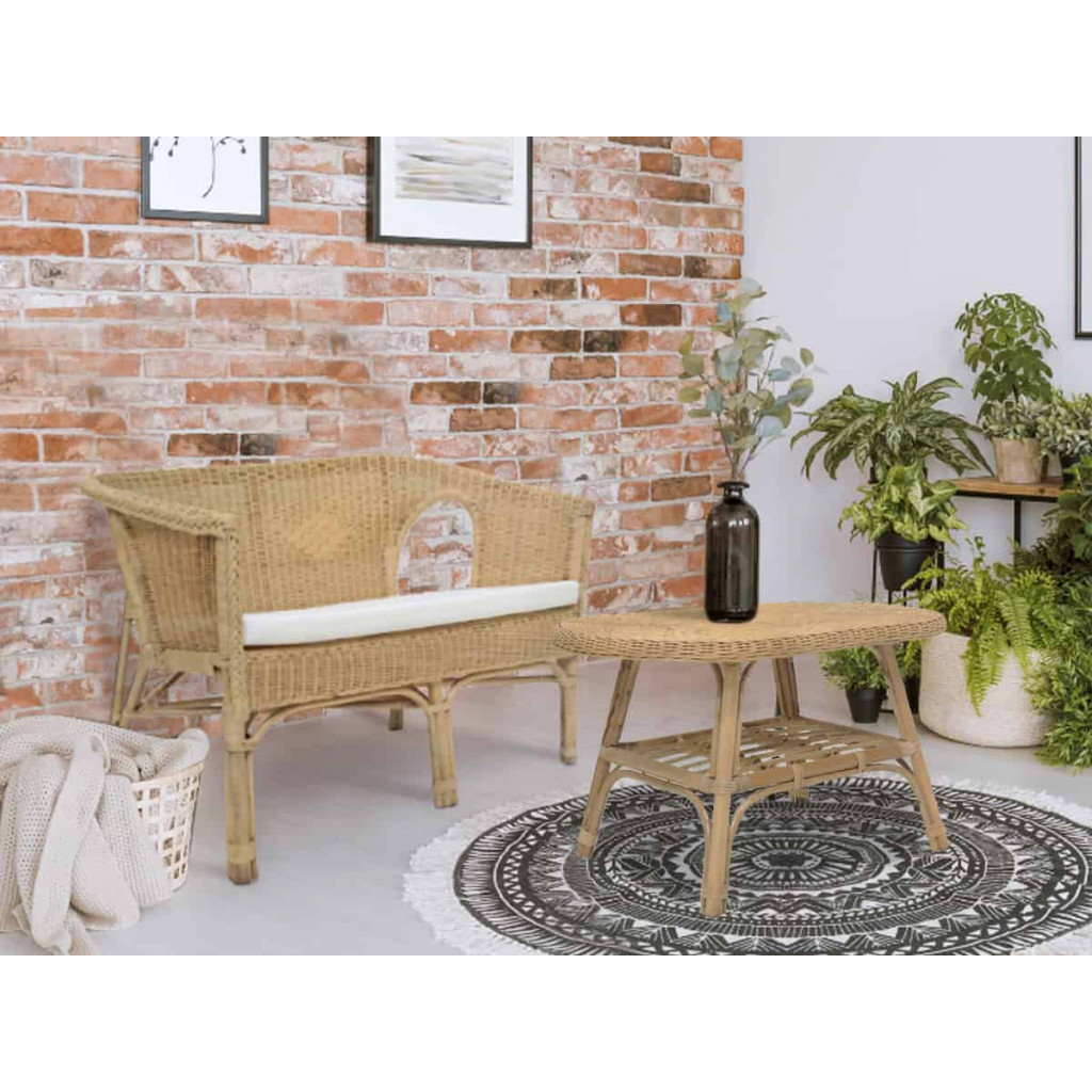 Couchtisch Rattan Modern Honig