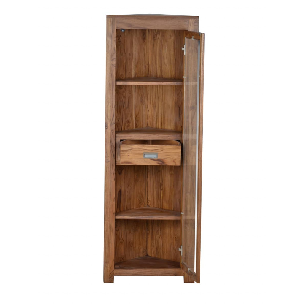 Eckvitrine Masala Modern Teak Braun