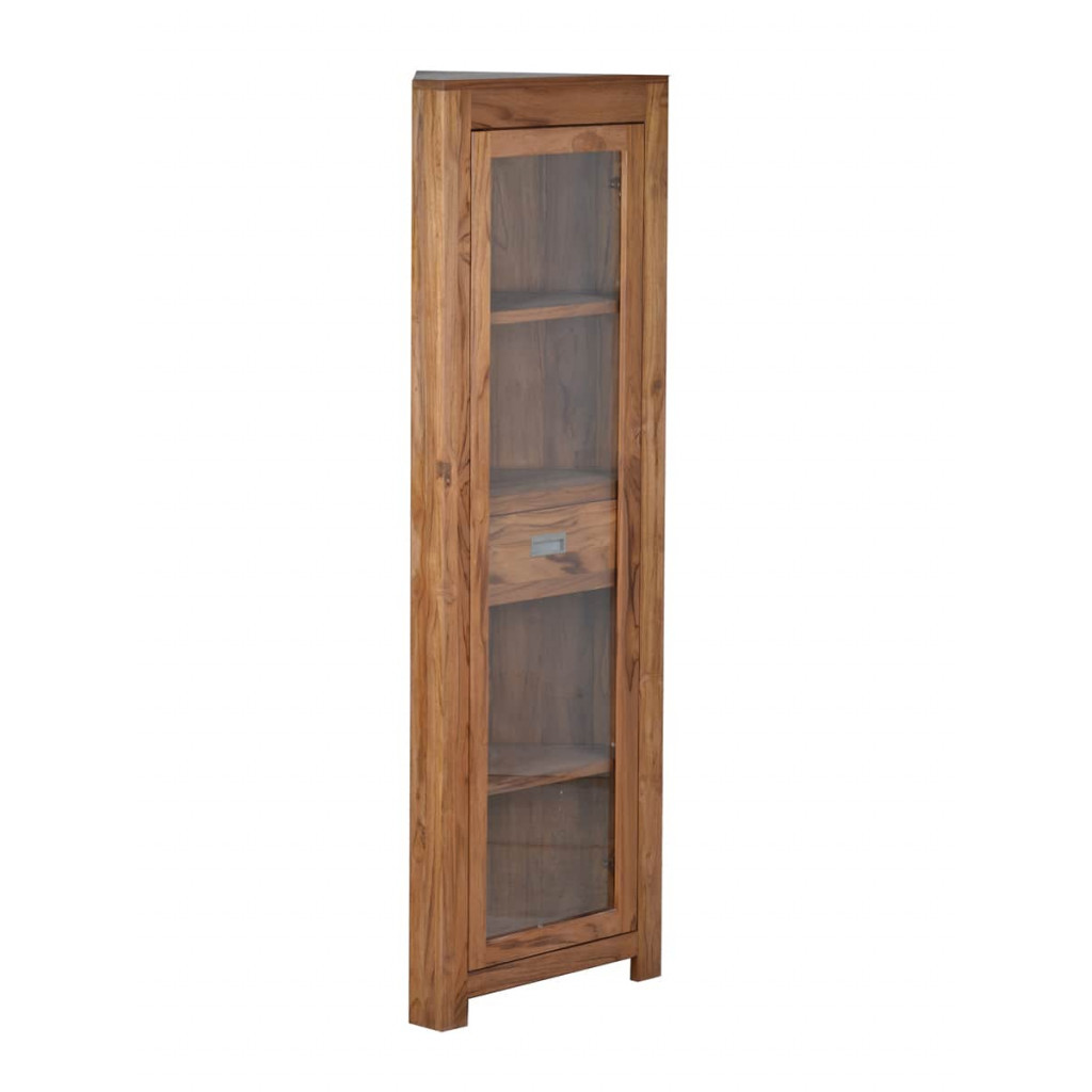 Eckvitrine Masala Modern Teak Braun