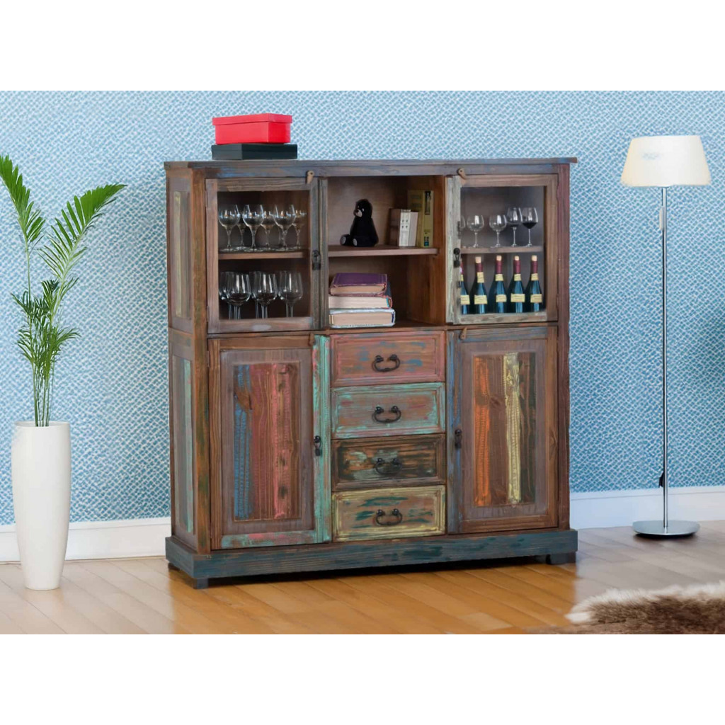 Highboard Cancun Shabby Chic Pinie Bunt