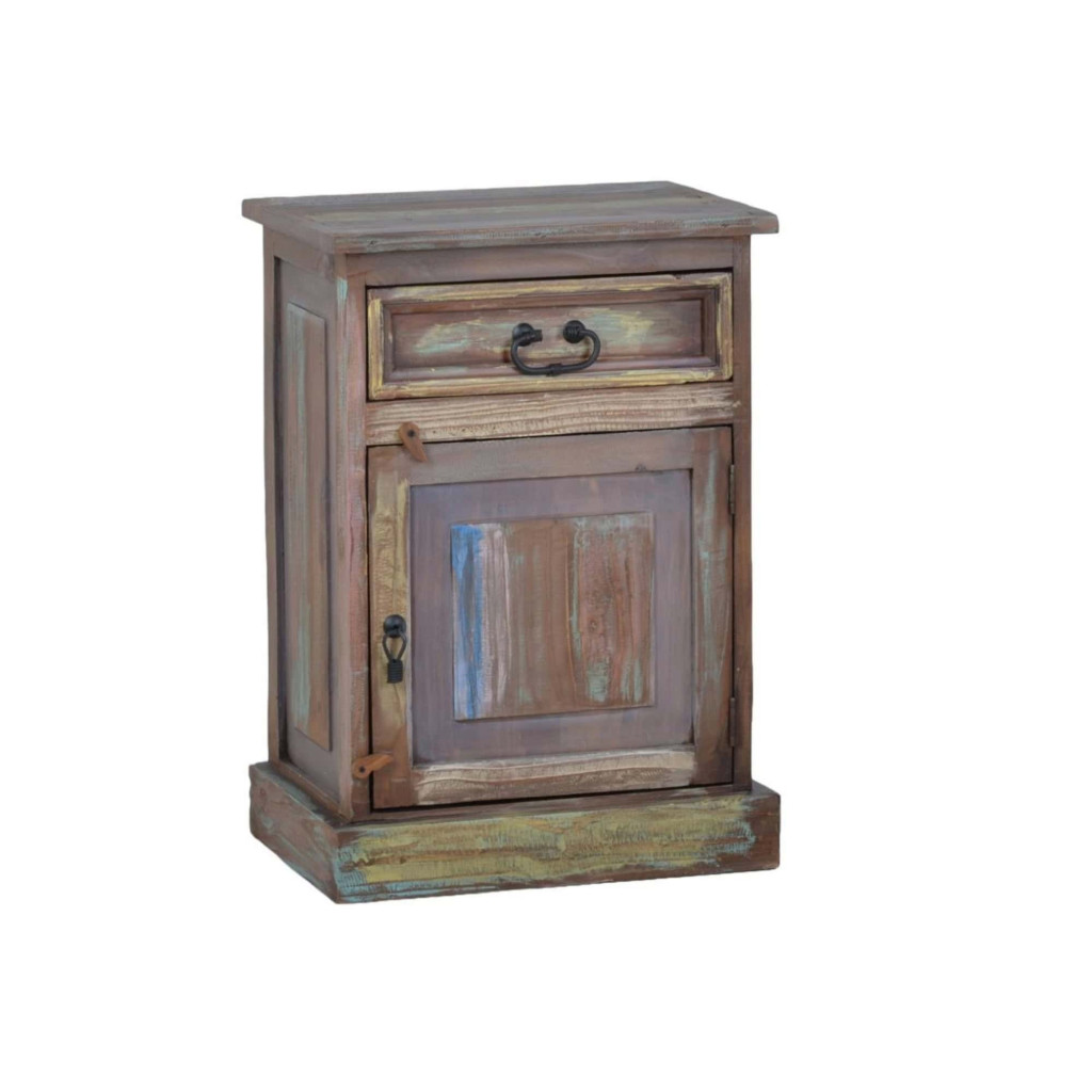 Nachttisch Cancun Shabby Chic Pinie Bunt