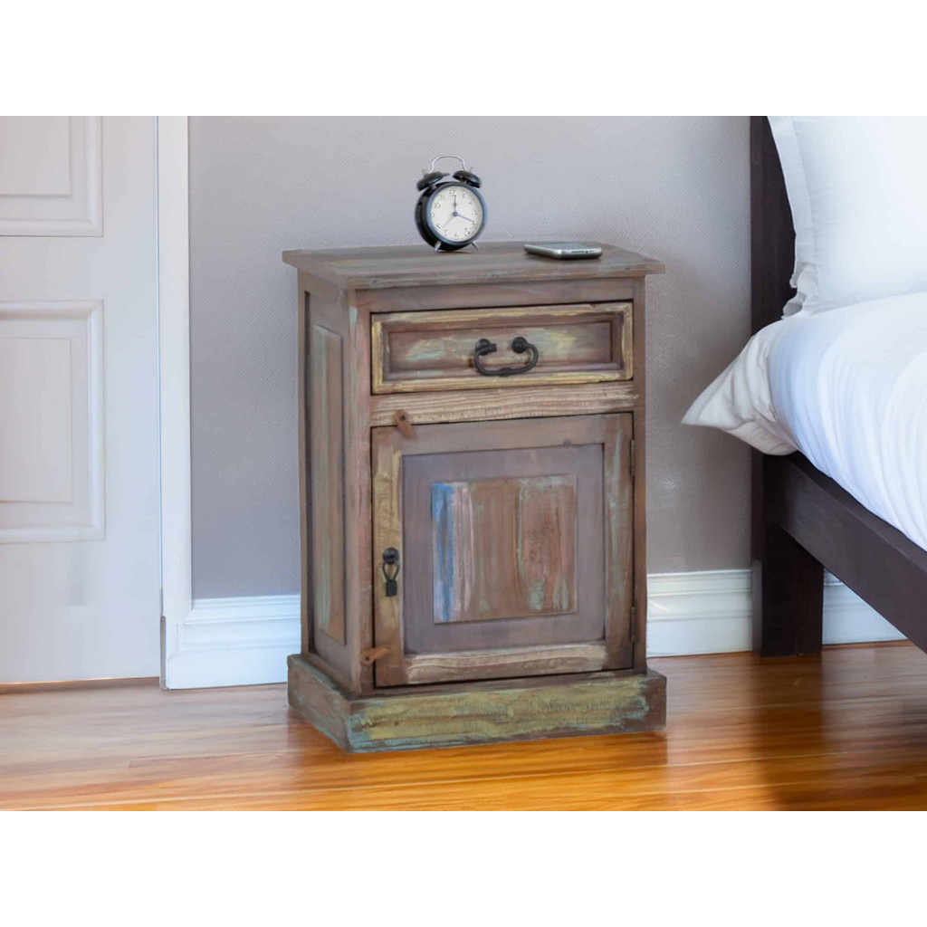 Nachttisch Cancun Shabby Chic Pinie Bunt