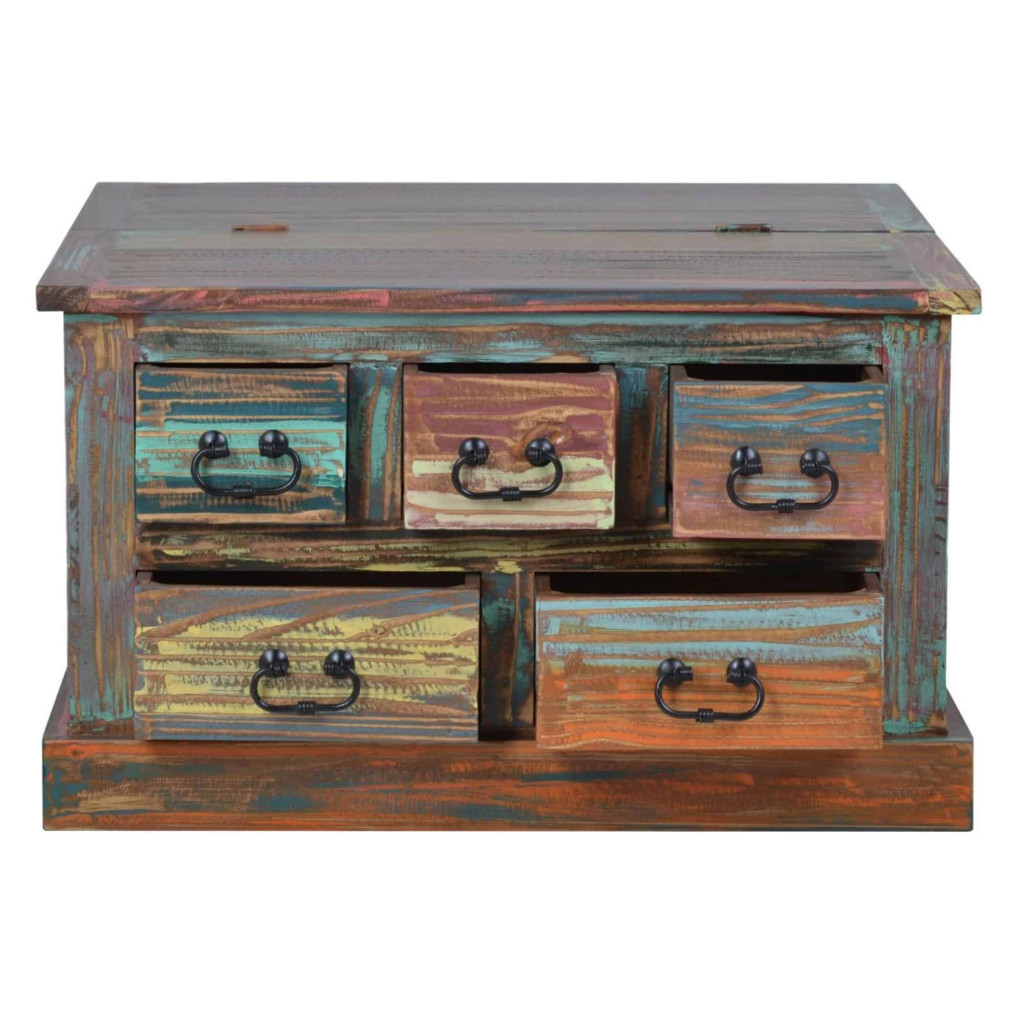 Truhentisch Cancun Shabby Chic Pinie Bunt