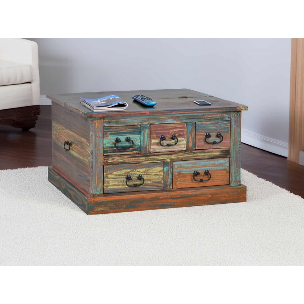 Truhentisch Cancun Shabby Chic Pinie Bunt