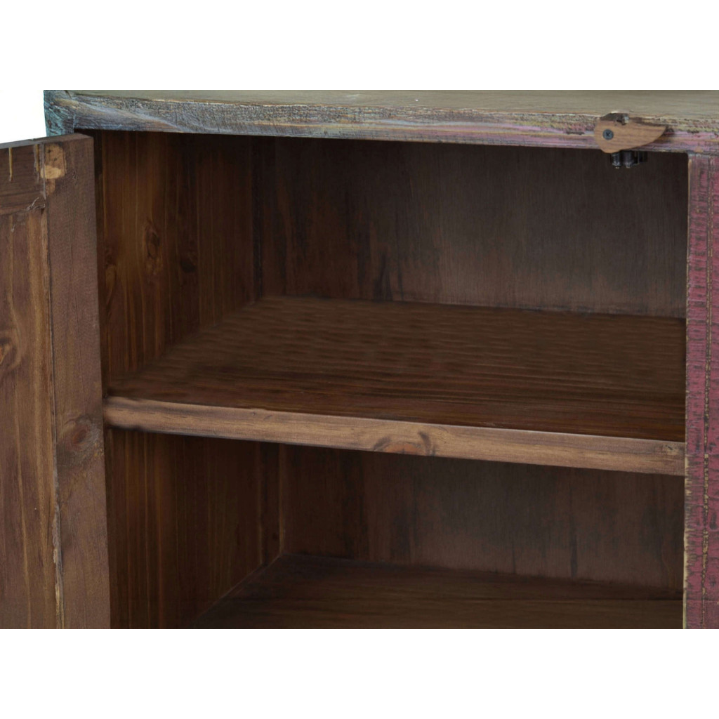 TV-Kommode Cancun Shabby Chic Massivholz Pinie Bunt