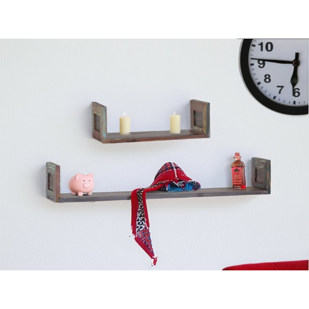 Wandregal Cancun Shabby Chic Massivholz Pinie Bunt