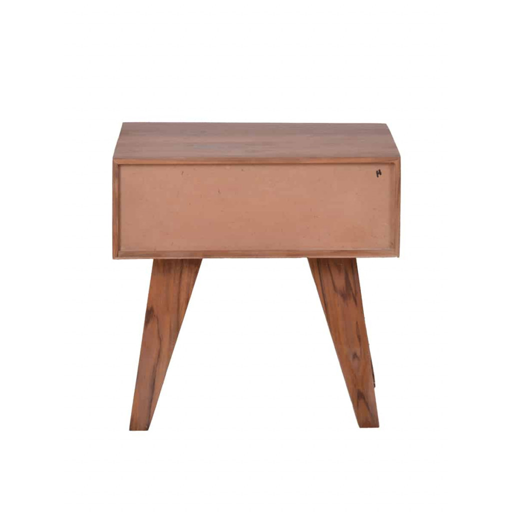 Beistelltisch Tamesi Modern Massivholz Teak Dunkelbraun