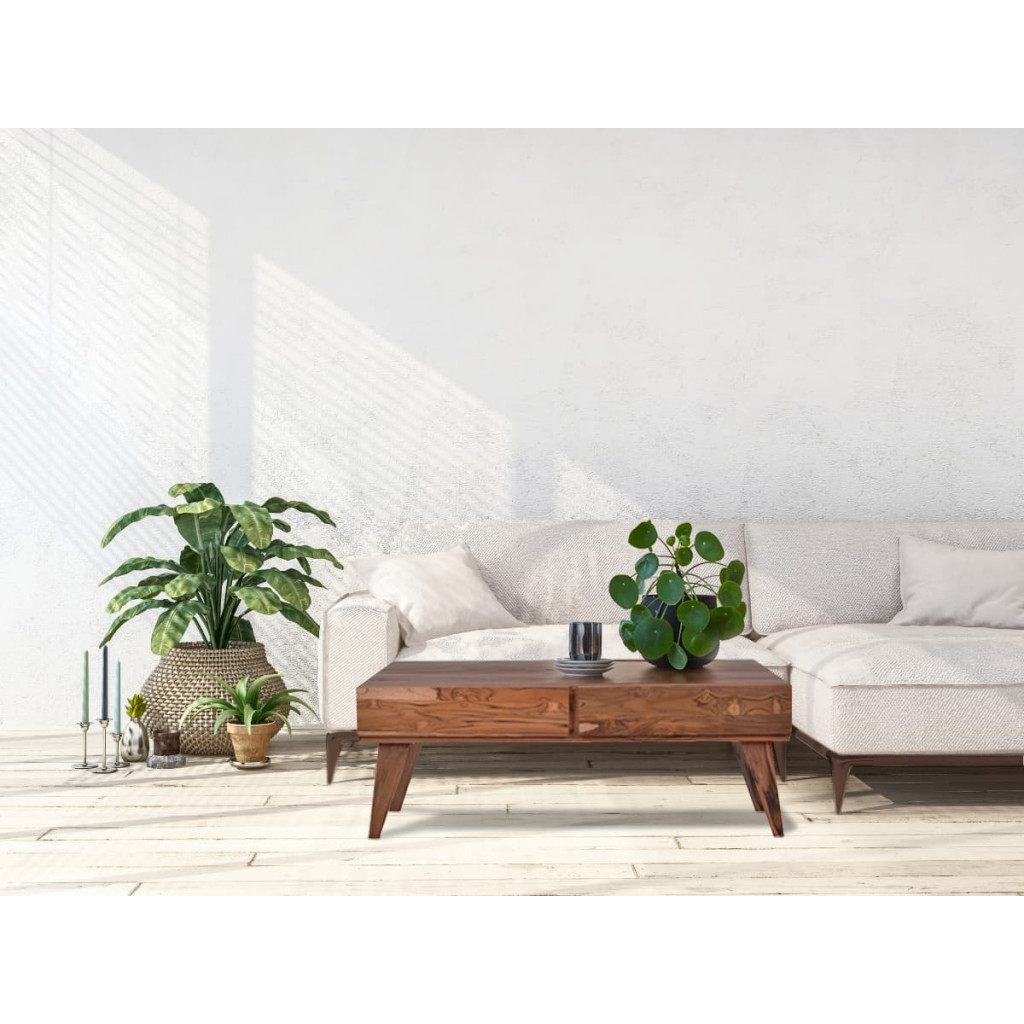 Couchtisch Tamesi Modern Teak Dunkelbraun
