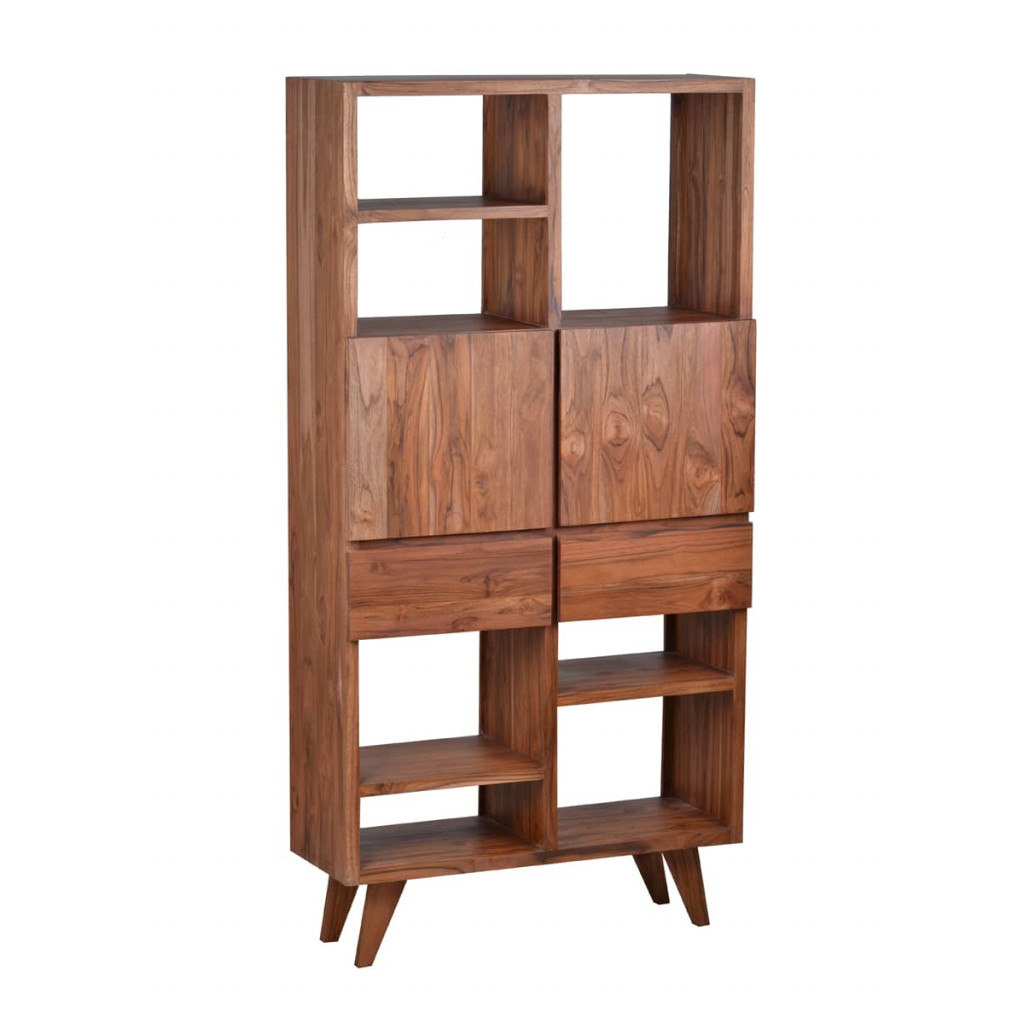 Regal Tamesi Modern Massivholz Teak Dunkelbraun