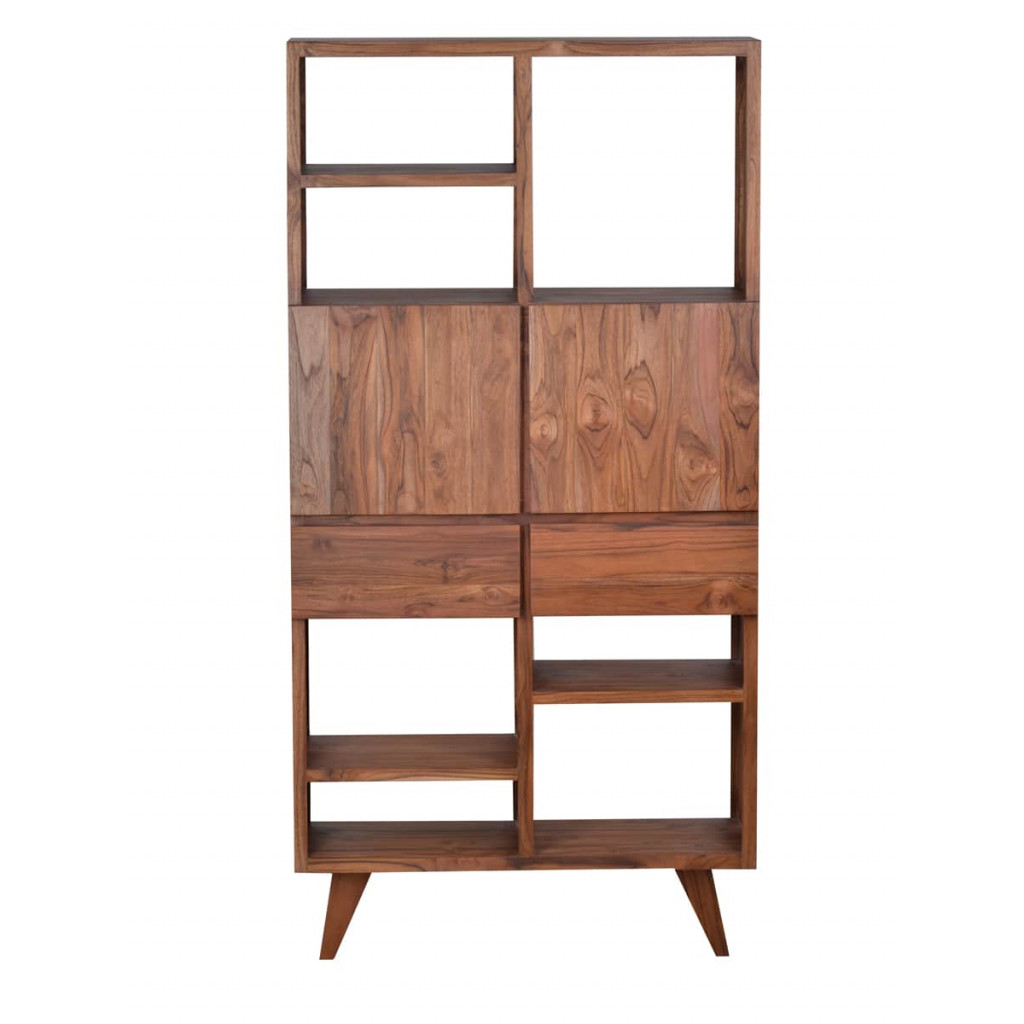 Regal Tamesi Modern Massivholz Teak Dunkelbraun
