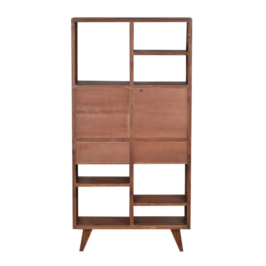 Regal Tamesi Modern Massivholz Teak Dunkelbraun