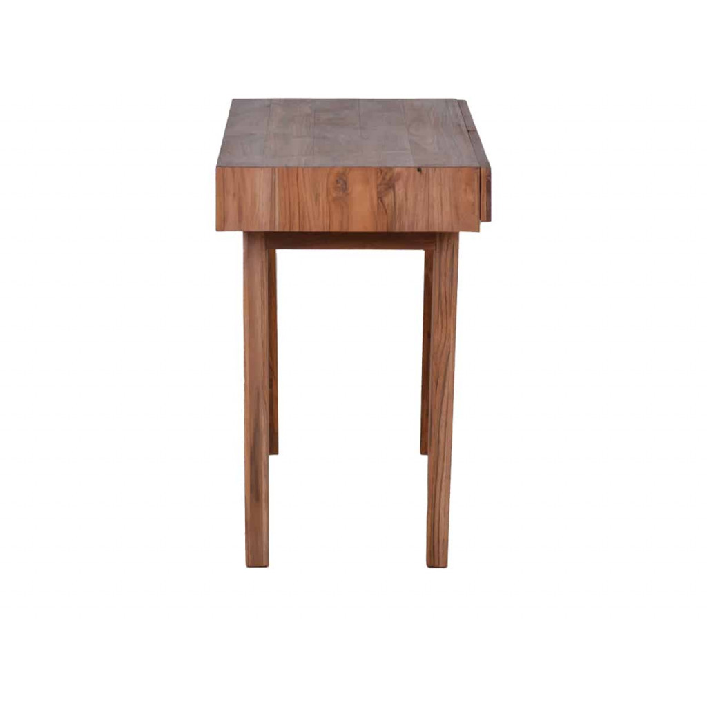 Schreibtisch Tamesi Modern Massivholz Teak Dunkelbraun