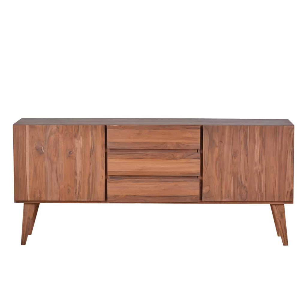 Sideboard Tamesi Modern Massivholz Teak Dunkelbraun