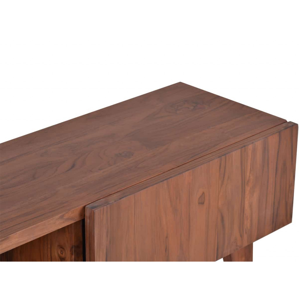 TV-Kommode Tamesi Modern Massivholz Teak Dunkelbraun