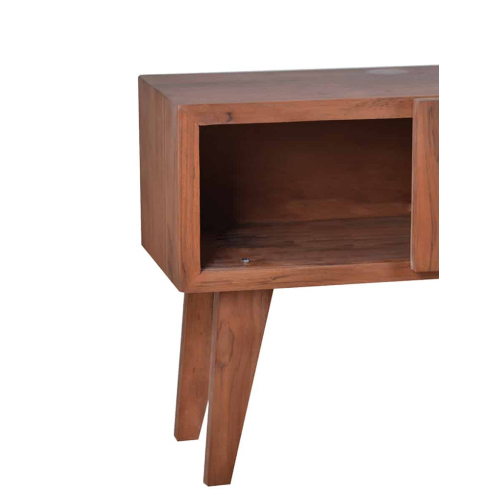 TV-Kommode Tamesi Modern Massivholz Teak Dunkelbraun