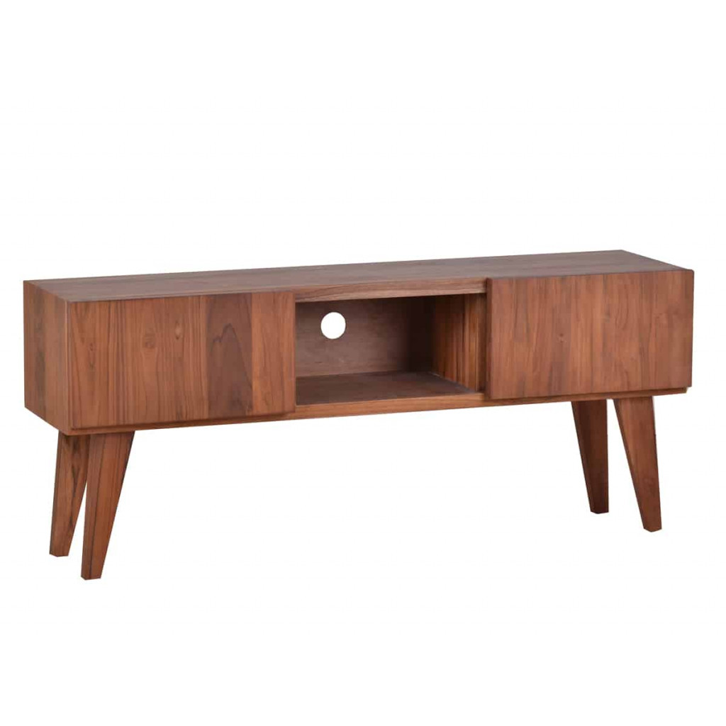TV-Kommode Tamesi Modern Teak Dunkelbraun
