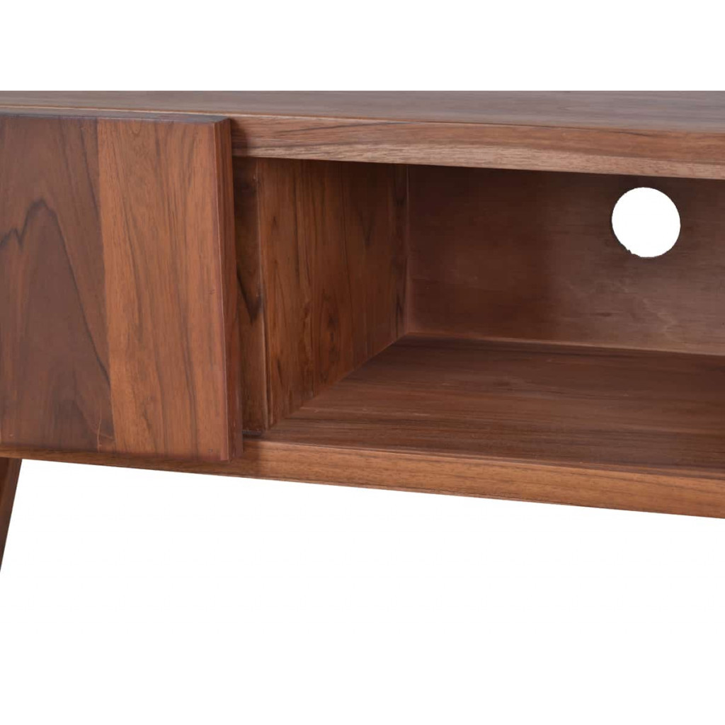 TV-Kommode Tamesi Modern Teak Dunkelbraun