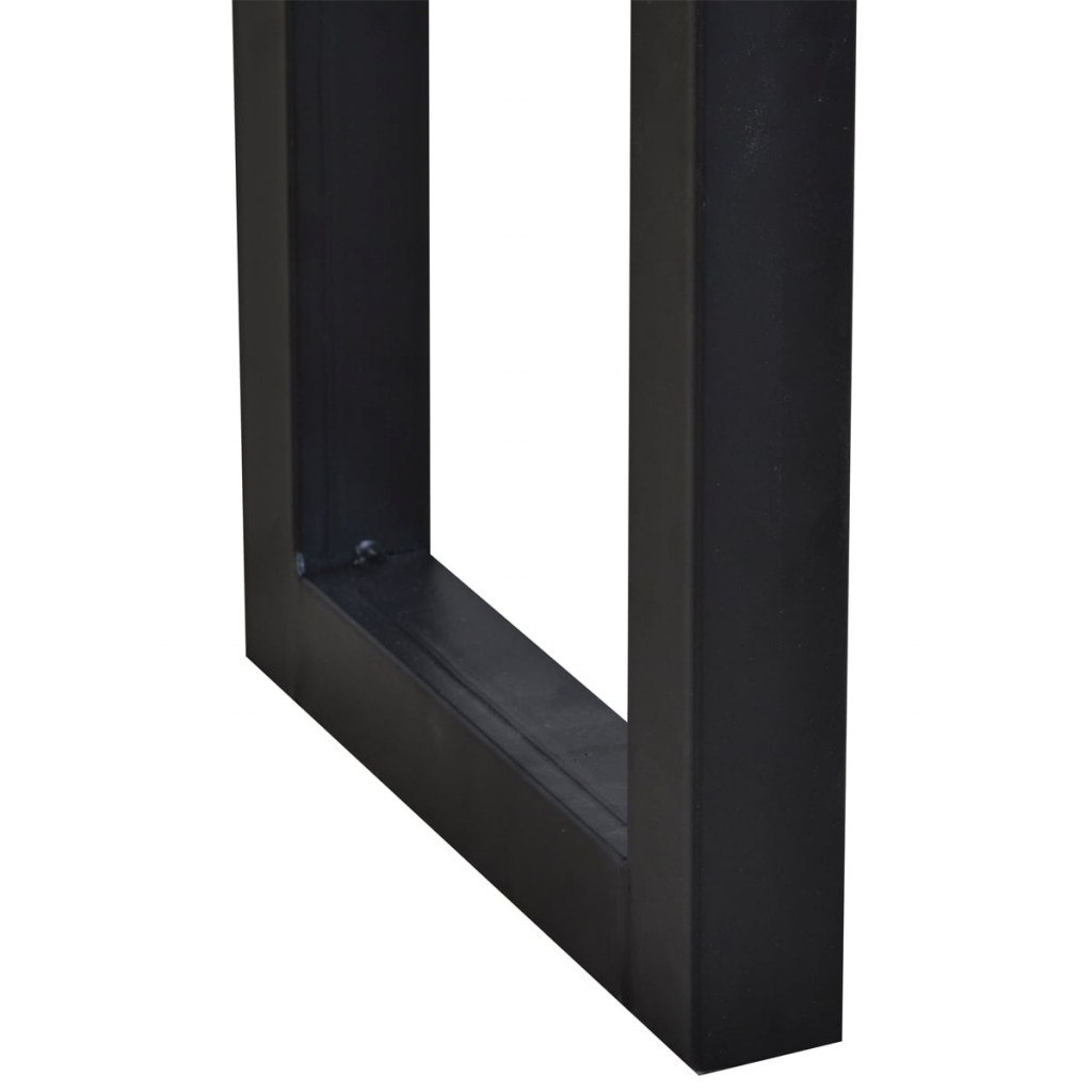 Bank Vanaja Modern Massivholz Metall Teak Dunkelbraun