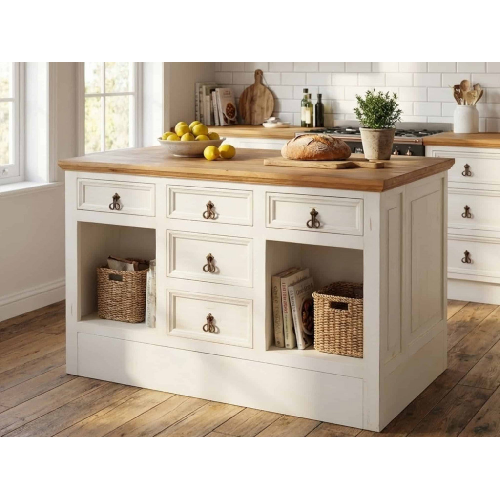 Küchenmodul Mexico Möbel Landhaus Massivholz Pinie Weiß