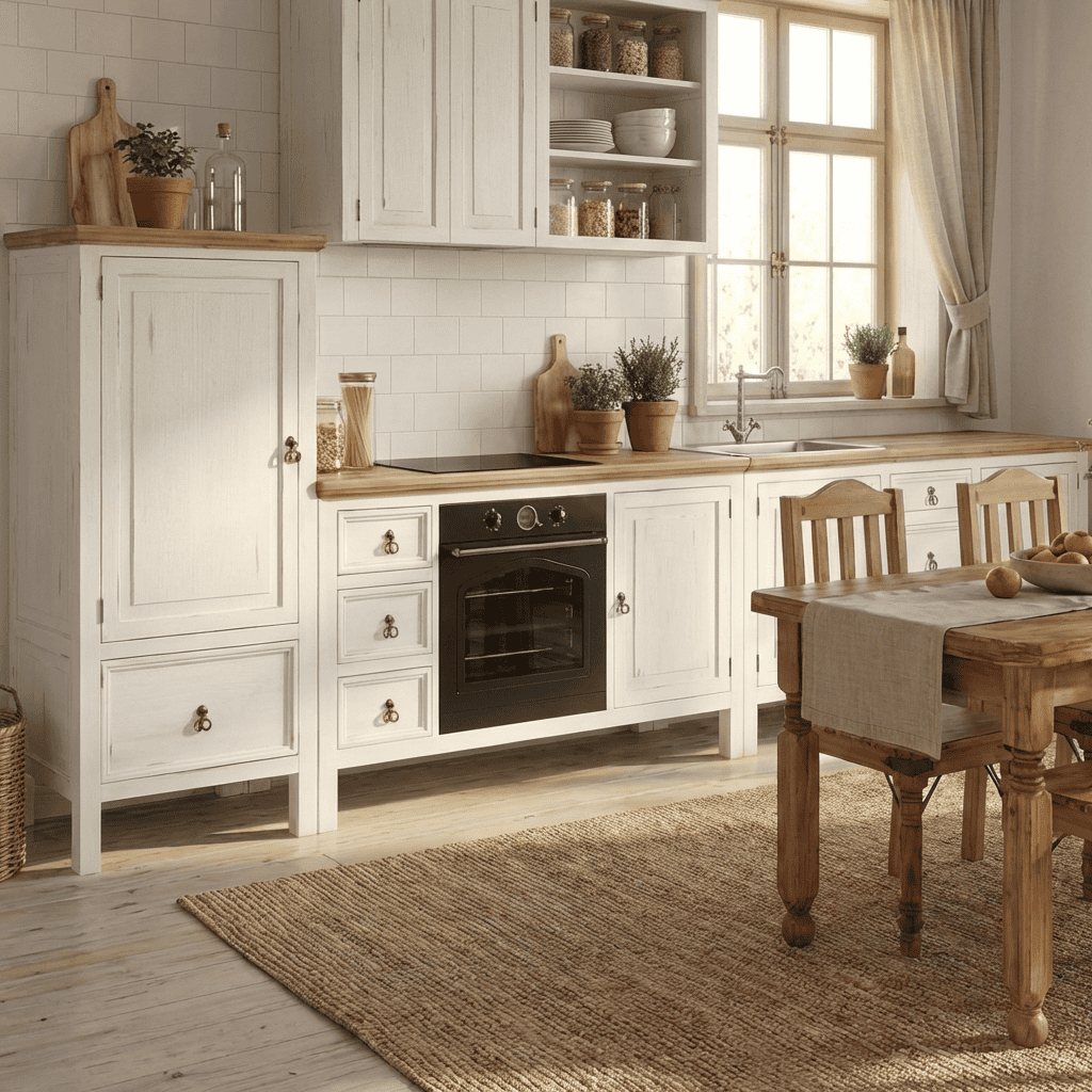 Küchenmodul Mexico Möbel Landhaus Massivholz Pinie Weiß