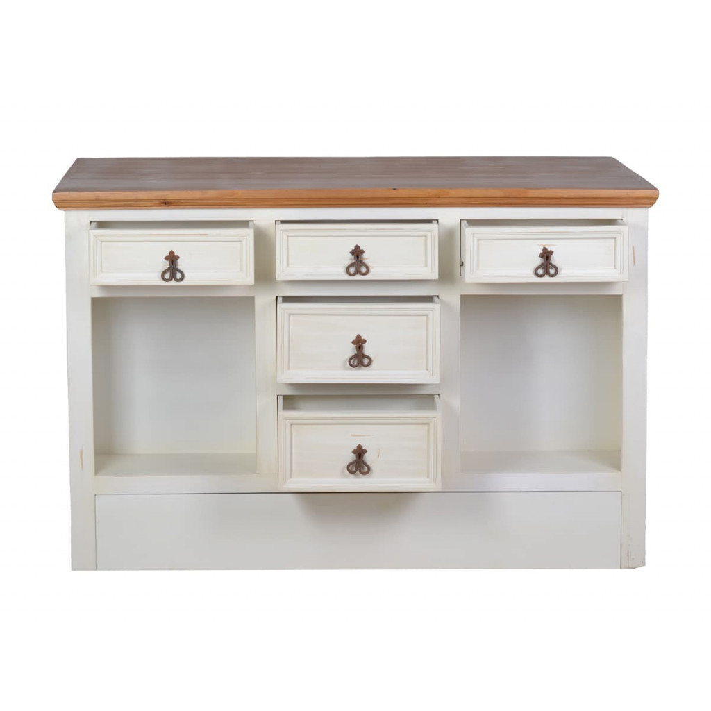 Küchenmodul Mexico Möbel Landhaus Pinie Weiß