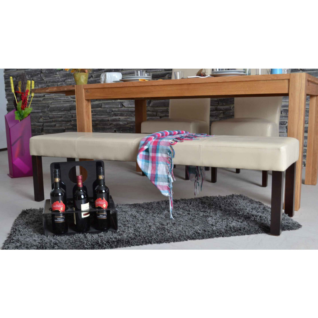 Bank  Modern Rubberwood (Kautschuk) Beige