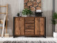 Sideboard  Modern Massivholz Metall Akazie Akazie natur