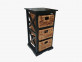 Beistelltisch  Modern Rattan Mango Schwarz