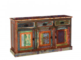 Sideboard  Shabby Chic Massivholz Recycletes Holz Braun