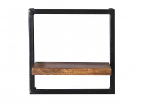 Wandregal Madras Modern Massivholz Metall Mango Braun