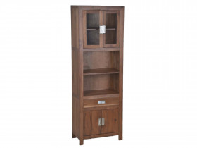 Hochschrank Bhatang Modern Massivholz Teak Braun