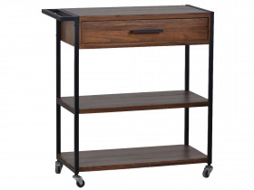 Servierwagen Tamesi Modern Metall Teak Braun