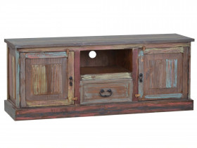 TV-Kommode Cancun Shabby Chic Massivholz Pinie Bunt