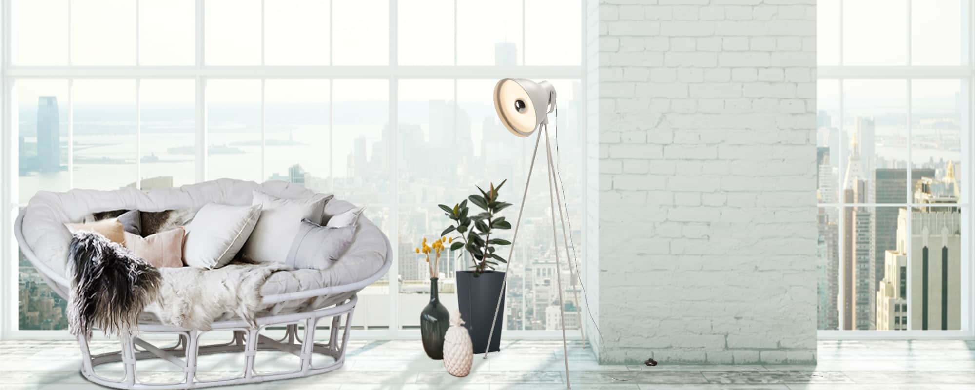Papasansofa im Loft