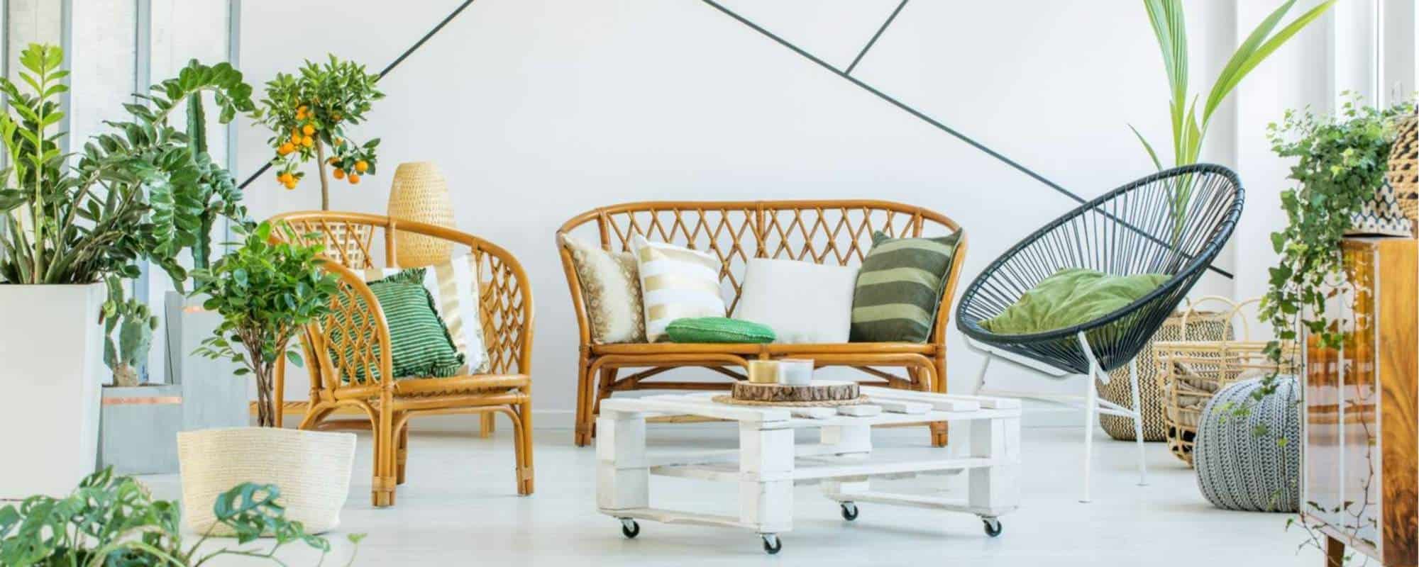 fotolia162403842 boho Wohnzimmer Rattanmöbel